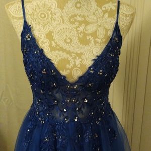 Festive JJ House Royal Blue Ball Gown